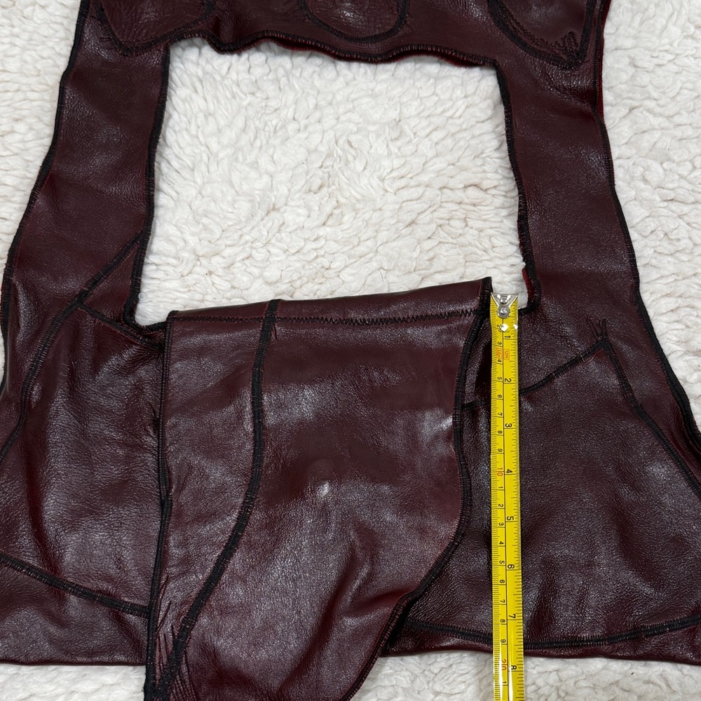 ‼️SOLD‼️(h(om)e) Heather Hambrecht Shoulder Bag Burgundy Organic Distressed - Picture 5 of 14